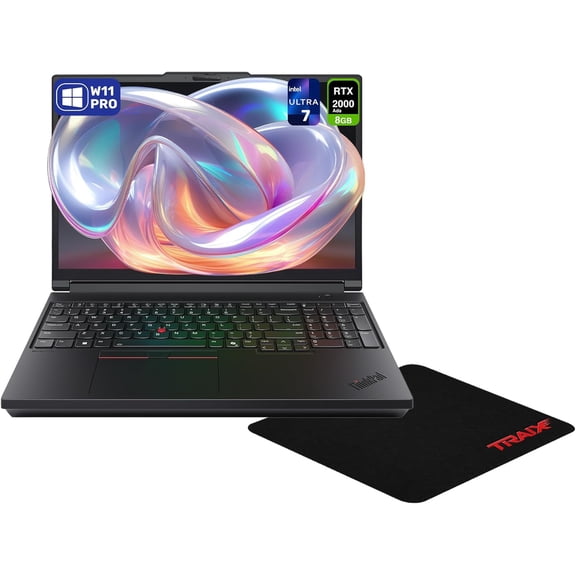 Lenovo ThinkPad P16 Gen 3 Mobil Workstation, Intel Ultra 7-255HX, 32 GB DDR5 RAM, 1 TB PCIe SSD, 16" WQUXGA (3840x2400), Nvidia G-Force Pro 2000, Backlit Keyboard, W11 Pro, Black + Traix Mousepad
