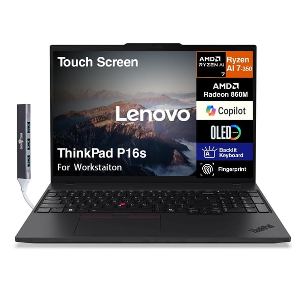Lenovo ThinkPad P16s 16in Ryzen AI 7 350 16GB 512GB SSD Win11 Pro w/DKZ Hub