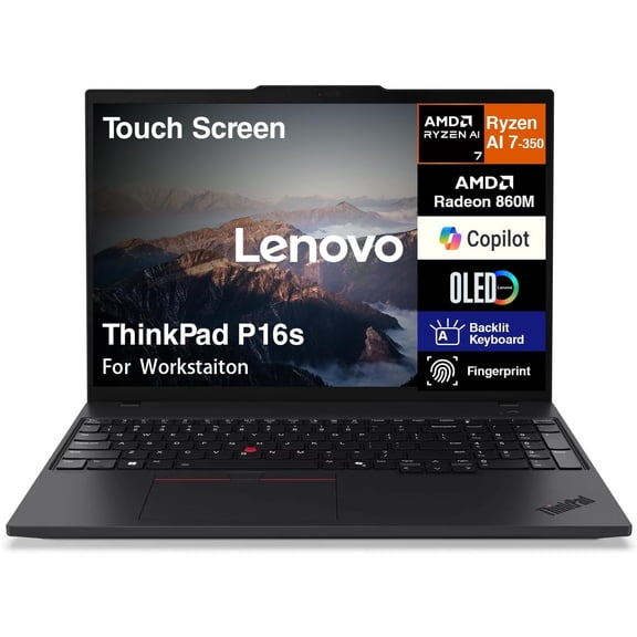 Lenovo ThinkPad P16s Gen 4 Copilot+ Mobile Workstation 16in 4K Touchscreen, (AMD Ryzen AI 7 350, AMD Radeon 860M, 16GB DDR5, 2TB SSD, Backlit, Fingerprint, 2 X Thunderbolt 4, WiFi 7+BT, Win 11 Home)