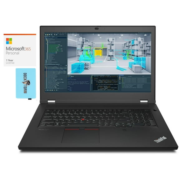 Lenovo ThinkPad P17 Gen 2 Workstation Laptop (Intel i7-11800H 8-Core, 17.3in 60Hz 4K Ultra HD (3840x2160), NVIDIA RTX A2000, 16GB RAM, 2TB PCIe SSD, Win 10 Pro) with Microsoft 365 Personal , Hub