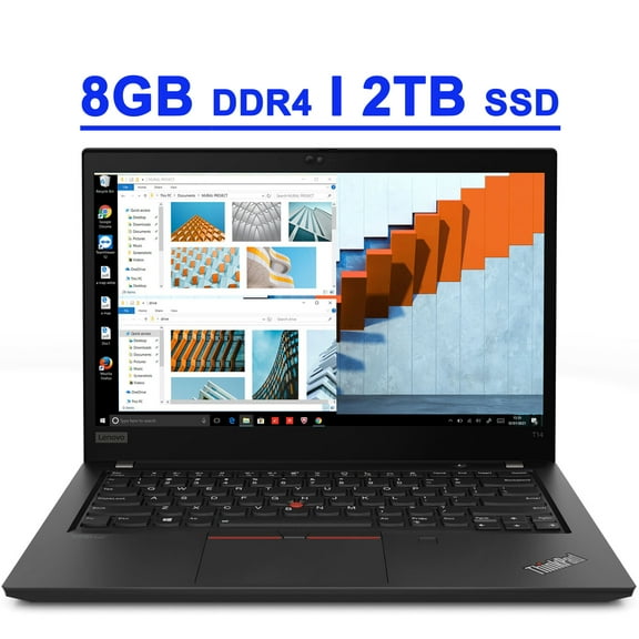 Lenovo ThinkPad T14 Gen 2 Premium Business Laptop 14” FHD IPS (400 nits) Display AMD 5000 Series Hexa-core Ryzen 5 Pro 5650U 8GB DDR4 2TB SSD Fingerprint Backlit USB-C HDMI WiFi6 Win10Pro