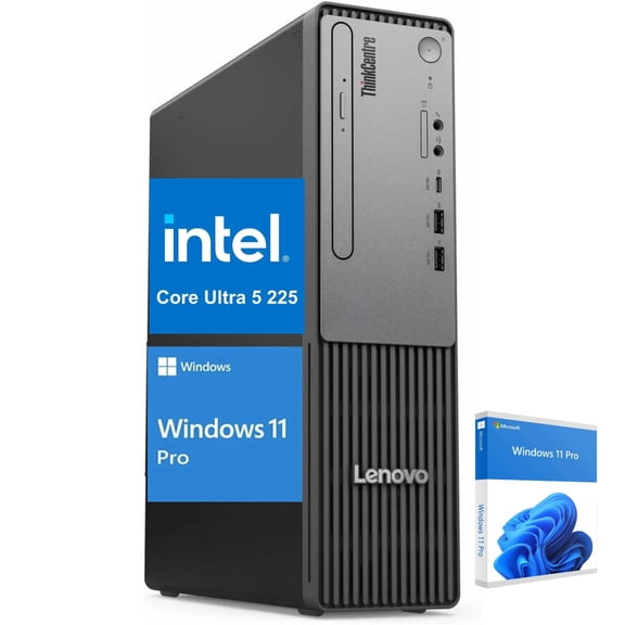 LENOVO ThinkCentre neo 50s Business Desktop,Intel Core Ultra 5 225, 8GB DDR5, 512GB SSD,Without DVD+RW, Windows 11 Pro, Small Form Factor,Black
