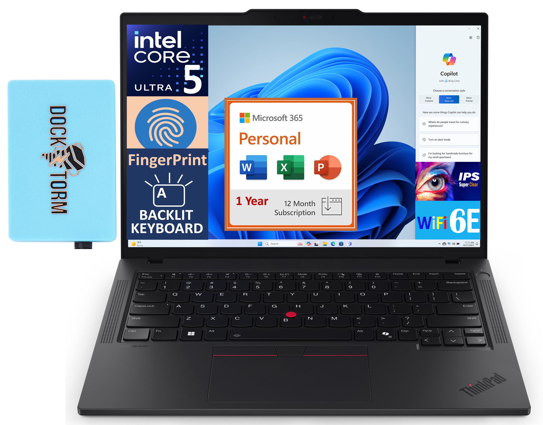 Personal Computer Thinkpad Lenovo ThinkPad T14 Gen 5 AI Powered Laptop 14.0in IPS WUXGA Display ...