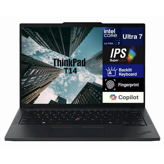 Lenovo ThinkPad T14 Gen 6 Copilot+ AI Business Laptop 14.0in IPS FHD+ Display (Intel Ultra 7-255U, 64GB DDR5, 1TB PCIe SSD, Backlit KB, Fingerprint, 5MP webcam, 2 Thunderbolt 4, Win 11 Pro)