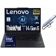 Lenovo ThinkPad T14 Gen 6 Premium Business Laptop, 14" FHD+ IPS Display, Intel Core Ultra 5 226V, 16GB RAM DDR5 256GB SSD, Win 11 Pro, FP Reader, Backlit KB, RJ-45, PLUSERA 8-in-1 Hub, Black