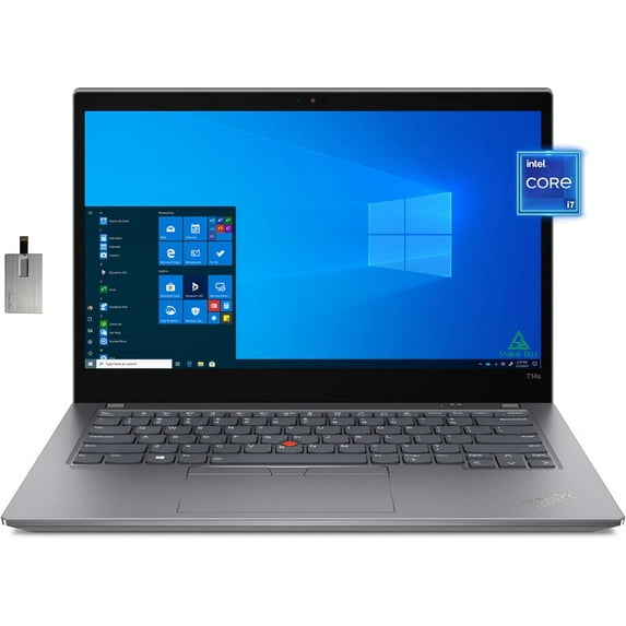 Lenovo ThinkPad T14s Gen 2 Touchscreen Laptop, 14" FHD Laptop, Intel 11th Gen i7-1165G7, 16GB RAM, 512GB PCIe SSD, Backlit Keyboard, WiFi 6, HDMI, Win 10 Pro, with Hotface 32GB USB Card