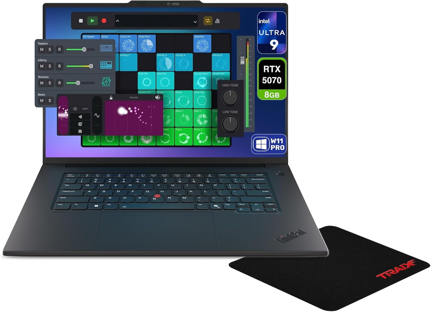 Lenovo ThinkPad T1g Gen 8 Laptop, Intel Ultra 9-285H, 32 GB LPDDR5X RAM, (4 TB+4 TB) PCIe SSD, 16" WQUXGA (3840x2400) Display, Nvidia G-Force RTX 5070, Backlit Keyboard, W11 Pro, Black+Traix Mousepad