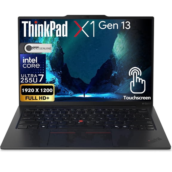 Lenovo ThinkPad X1 Carbon Gen 13 Business AI Laptop, Intel Core Ultra 7 255U, 14" FHD+ Touchscreen, 32GB DDR5, 1TB SSD, Wi-Fi 6E, Win 11 Pro