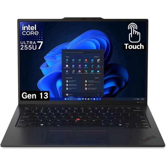 Lenovo ThinkPad X1 Carbon Gen 13 Business AI Laptop, Intel Core Ultra 7 255U, 14" FHD+ Touchscreen, 32GB DDR5, 2TB SSD, Win 11 Pro, Black