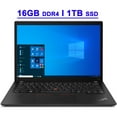 thumbnail image 1 of Lenovo ThinkPad X13 Gen 2 Premium Business Laptop 13.3" WUXGA IPS AMD 6-core Ryzen 5 PRO 5650U 16GB DDR4 1TB SSD Fingerprint Reader USB-C HDMI 3-Year Warranty Win11Pro Black, 1 of 7