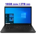 thumbnail image 1 of Lenovo ThinkPad X13 Gen 2 Premium Business Laptop 13.3" WUXGA IPS AMD 6-core Ryzen 5 PRO 5650U 16GB DDR4 2TB SSD Fingerprint Reader USB-C HDMI 3-Year Warranty Win11Pro Black, 1 of 7