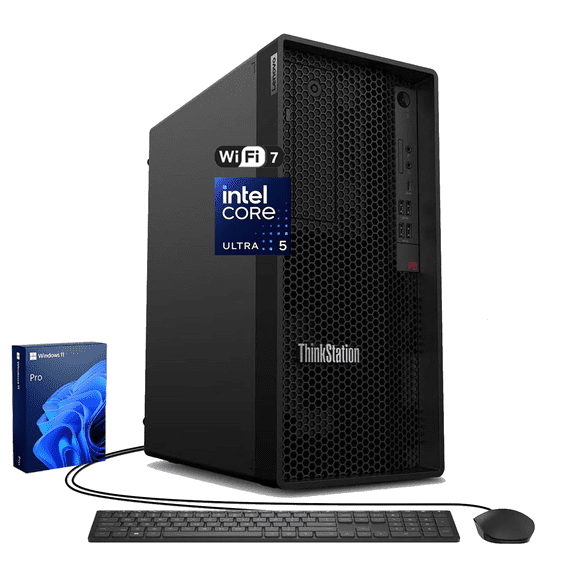 Lenovo ThinkStation P2 Tower Desktop, Intel Core Ultra 5 225, 64GB DDR5, 2TB SSD, Windows 11 Pro