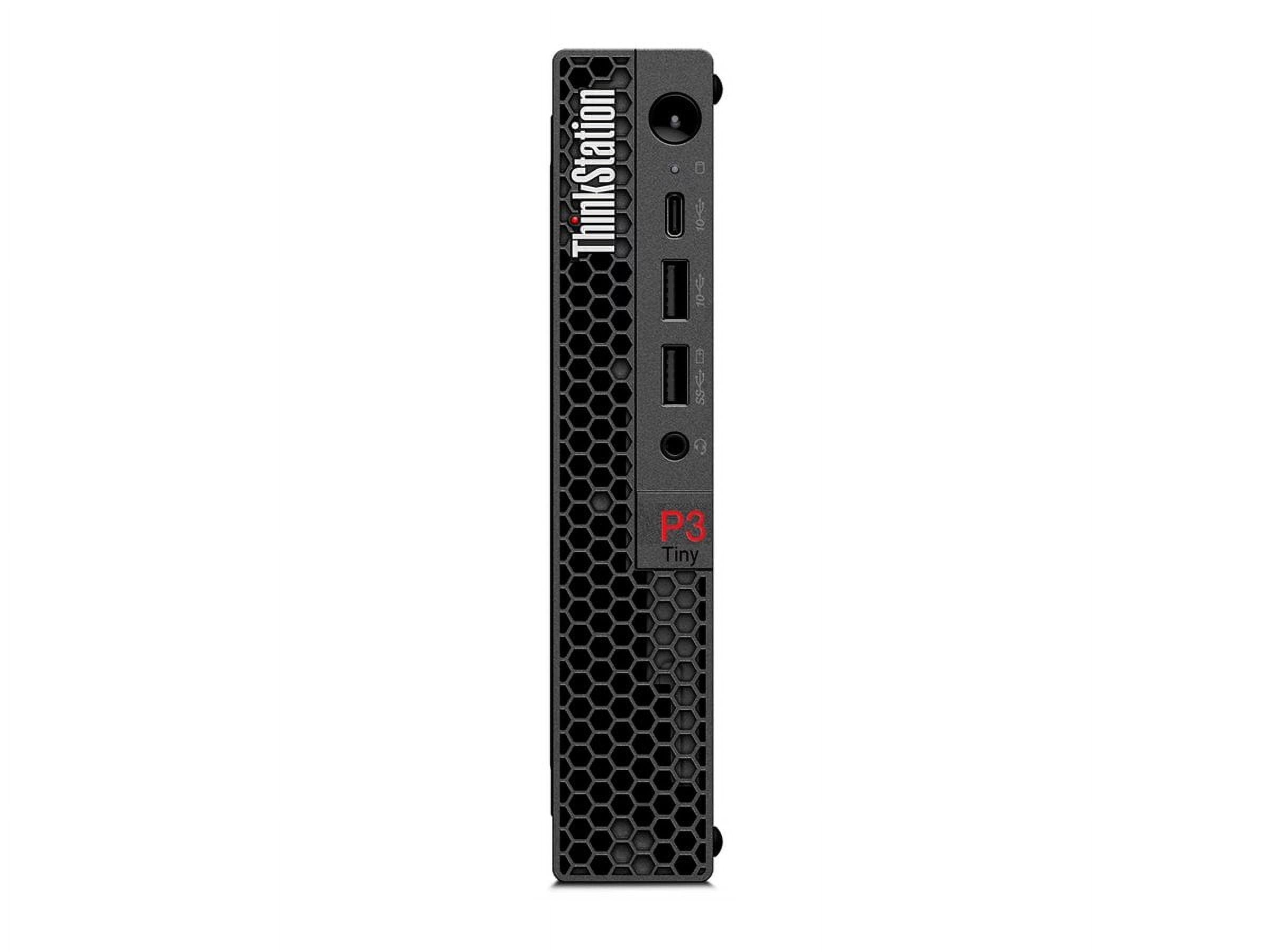Lenovo ThinkStation P3 30H0 - Tiny 1 x Core i9 13900 / up to 5.6 GHz - vPro Enterprise - RAM 64 GB - SSD 2 TB - TCG Opal Encryption, NVMe, Performance - T1000 - Gigabit Ethernet, IEEE 802.11ax (Wi-Fi 6E) - Win 11 Pro - monitor: none - keyboard: US - black - Lenovo TopSeller - with 3 Years Lenovo Premier Support