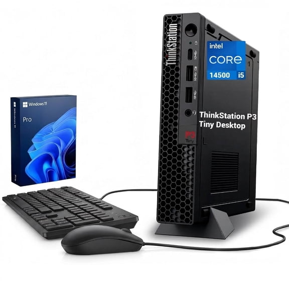 Lenovo ThinkStation P3 Business Mini Desktop, Intel Core i5-14500, 16GB DDR5, 1TB SSD, Windows 11 Pro