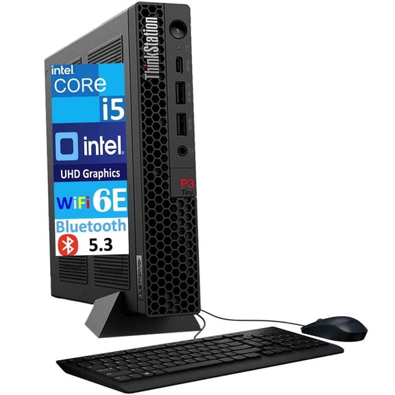 Lenovo ThinkStation P3 Tiny Workstation Mini Desktop (Intel i5-13500, Intel UHD 770 Shared, 32GB DDR5, 2TB PCIe SSD, WiFi 6E, Bluetooth 5.3, 230W PSU, RJ-45, 1 Display Port, HDMI, Win 11 Pro)