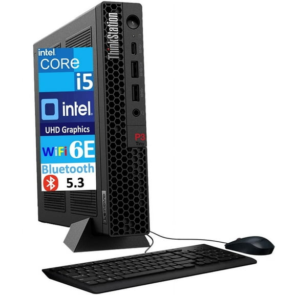 Lenovo ThinkStation P3 Tiny Workstation Mini Desktop (Intel i5-13500, Intel UHD 770 Shared, 64GB DDR5, 2TB PCIe SSD, WiFi 6E, Bluetooth 5.3, 230W PSU, RJ-45, 1 Display Port, HDMI, Win 11 Pro)