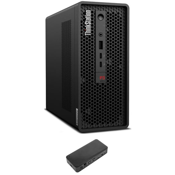 Lenovo ThinkStation P3 Ultra Small Form Factor Workstation Mini Desktop (Intel i9-13900 vPro 24-Core, NVIDIA T400, 128GB DDR5 4000MHz RAM, 2TB PCIe SSD, Wifi, Bluetooth, Win 11 Pro) with USB-C Dock