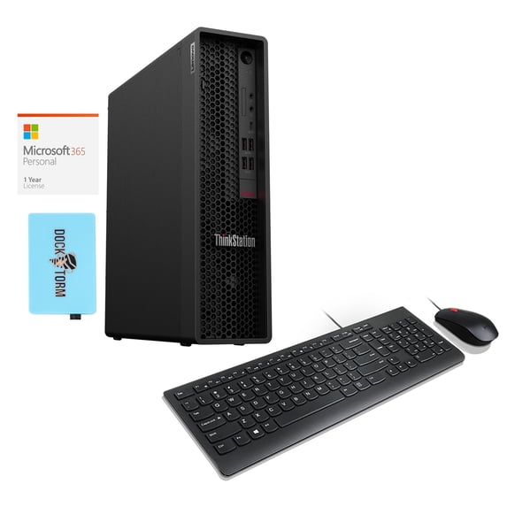 Lenovo ThinkStation P340 SFF Home/Business Mini Desktop (Intel i7-10700 8-Core, NVIDIA T1000, 32GB RAM, 7.6TB SATA SSD, USB 3.2, Display Port, Win 10 Pro) with Microsoft 365 Personal , Hub