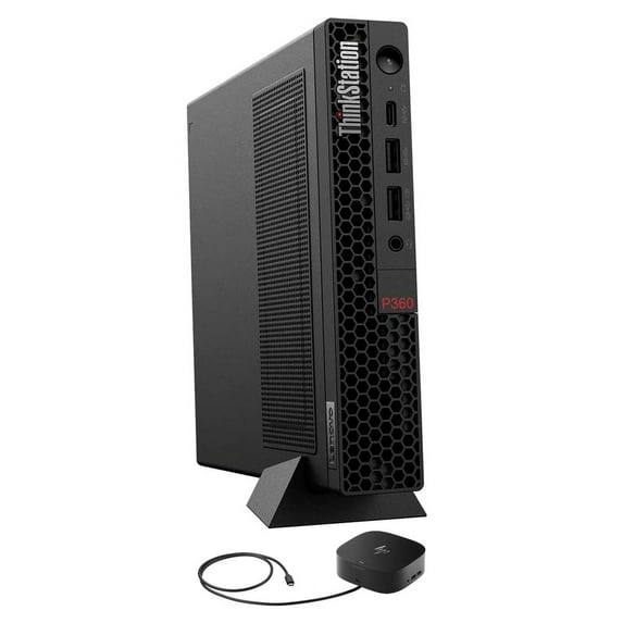 Lenovo ThinkStation P360 Tiny Business Mini Desktop (Intel i7-12700T 12-Core, NVIDIA T400, 32GB DDR5 4800MHz RAM, 2x2TB PCIe SSD RAID 1 (2TB), Win 11 Pro) with G2 Universal Dock