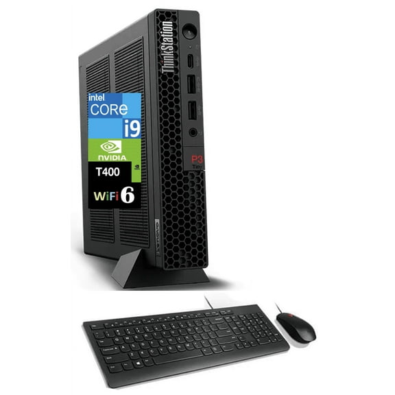 Lenovo ThinkStation Workstation Mini Desktop (Intel i9-14900, NVIDIA T400 4GB, 64GB DDR5, 4TB PCIe SSD, WiFi 6, Bluetooth 5.3, 300W PSU, RJ-45, 1x DP; 3x mDP, HDMI, Win 11 Home)