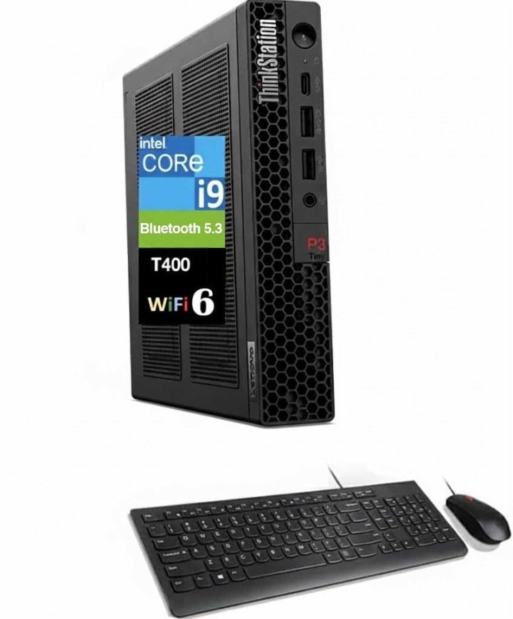 Lenovo ThinkStation Workstation Mini Desktop (Intel i9-14900, NVIDIA T400 4GB, 8GB DDR5, 256GB PCIe SSD, WiFi 6, Bluetooth 5.3, 300W PSU, RJ-45, 1x DP; 3x mDP, HDMI, Win 11 Pro)