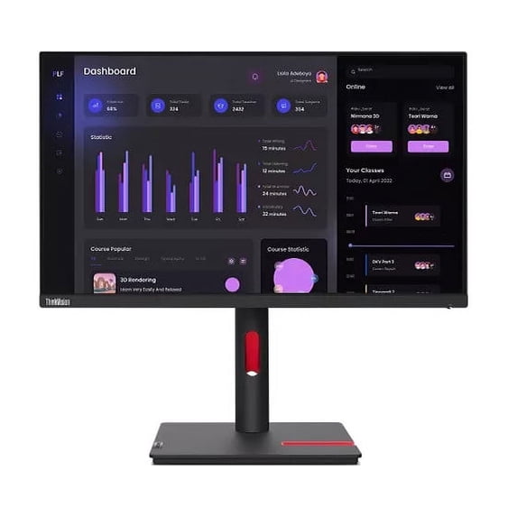 Lenovo ThinkVision T24i-30 24" Class Full HD LED Monitor - 16:9 - Raven Black - 23.8" Viewable - In-plane Switching (IPS) Technology - WLED Backlight - 1920 x 1080 - 16.7 Million Colors - 250 Nit -...
