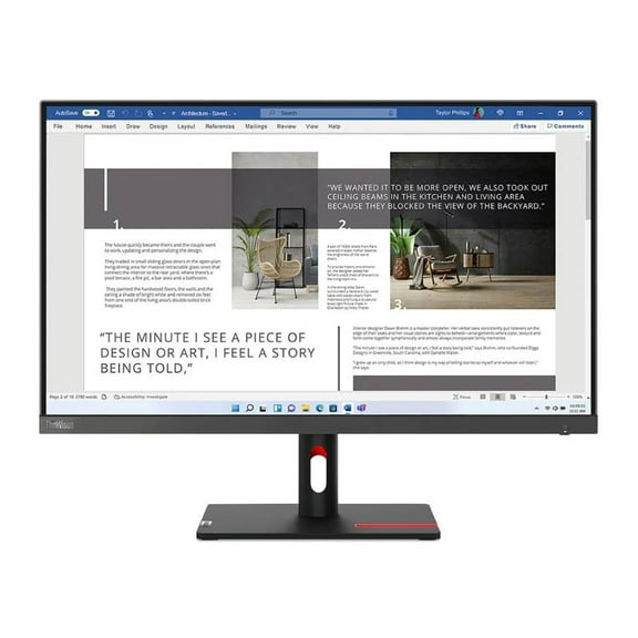 Lenovo ThinkVision S27i-30 27" 16:9 Full HD 100Hz IPS WLED LCD Monitor, Storm Gray