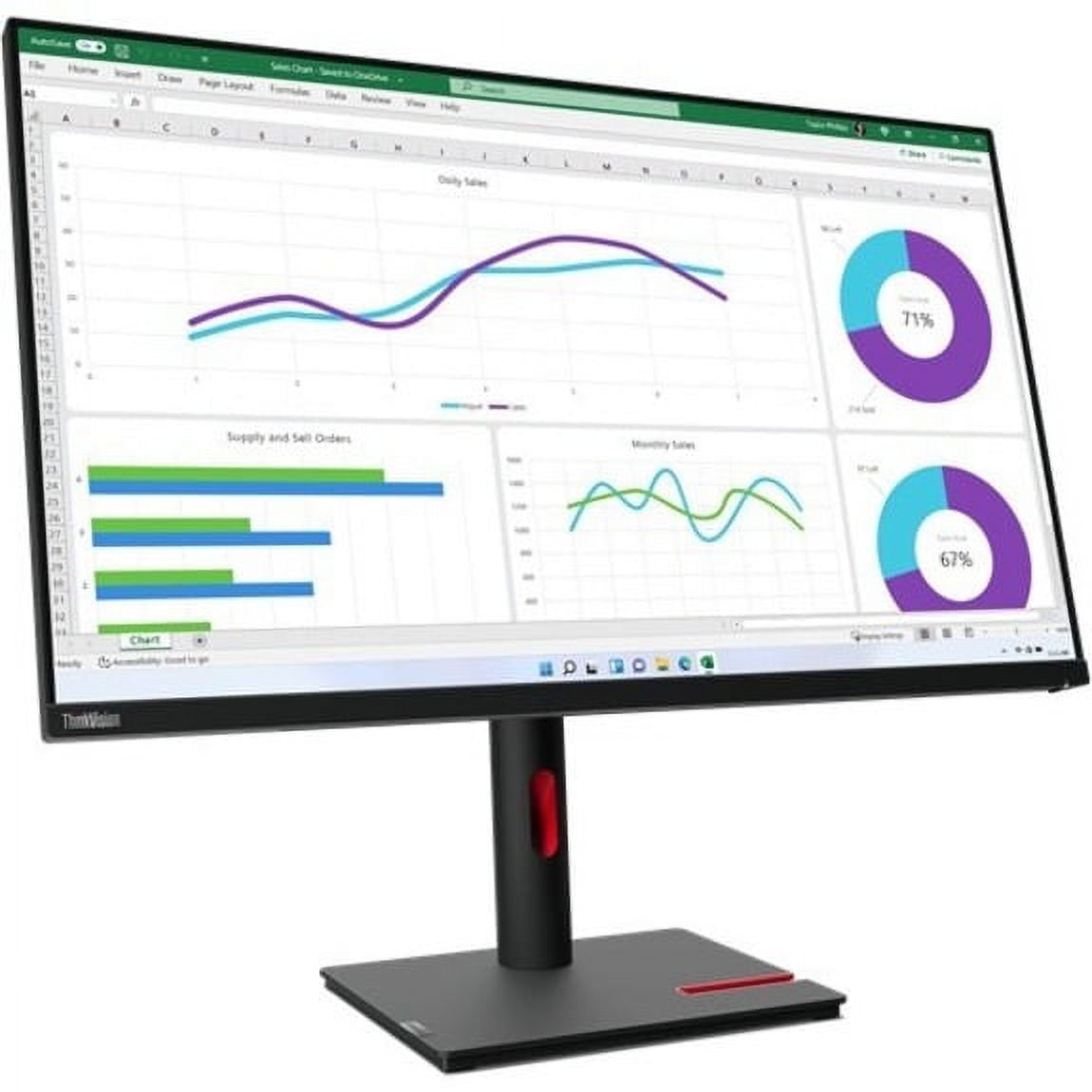 Lenovo ThinkVision T32h-30 32" Class WQHD LED Monitor - 16:9 - 31.5" Viewable - In-plane Switching (IPS) Technology - WLED Backlight - 2560 x 1440 - 1.07 Billion Colors - 350 Nit - 4 ms - 60 Hz Ref...