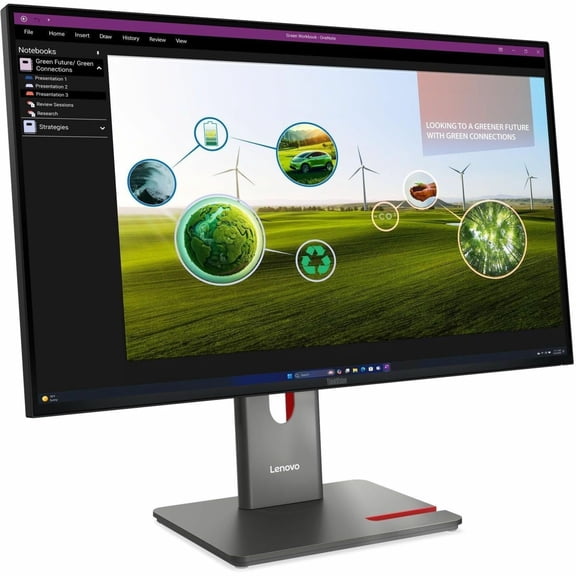 Lenovo ThinkVision P27Q-40 27" Class WQHD LED Monitor - 16:9 - Eclipse Black - 27" Viewable - In-plane Switching (IPS) Technology - WLED Backlight - 2560 x 1440 - 1.07 Billion Colors - 350 Nit - 4 ...