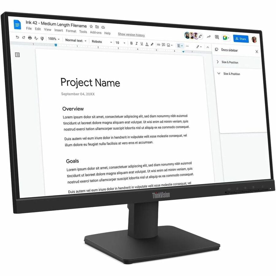 Lenovo ThinkVision S22-4e 22" Class Full HD LED Monitor, 16:9, Raven Black