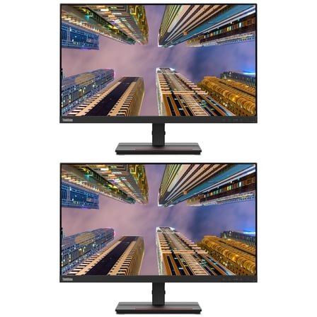 Lenovo ThinkVision S24e 24-inch 1920 x 1080 LED Backlit Full HD LCD Monitor, 2-Pack Bundle with HDMI, VGA