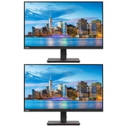 Lenovo ThinkVision S27e 27-inch 1920 x 1080 LED Backlit Full HD LCD Monitor, 2-Pack Bundle with HDMI, VGA