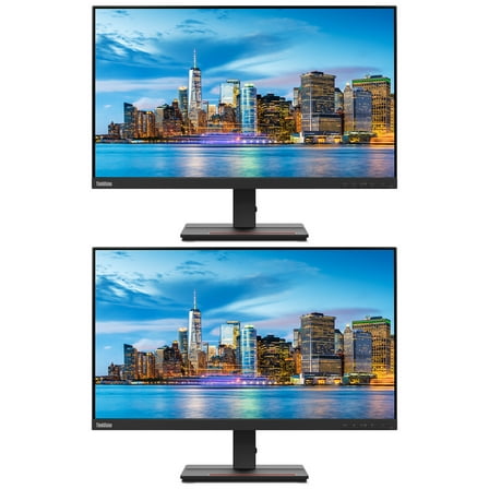 Lenovo ThinkVision S27e 27-inch 1920 x 1080 LED Backlit Full HD LCD Monitor, 2-Pack Bundle with HDMI, VGA