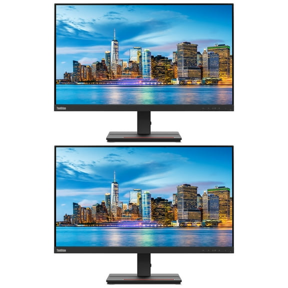 Lenovo ThinkVision S27e 27-inch 1920 x 1080 LED Backlit Full HD LCD Monitor, 2-Pack Bundle with HDMI, VGA