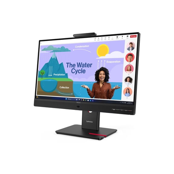 Lenovo ThinkVision T24D-4v 24" Class Webcam Full HD LED Monitor - 16:9 - Eclipse Black - 23.8" Viewable - In-plane Switching (IPS) Technology - WLED Backlight - 1920 x 1080 - 16.7 Million Colors - ...
