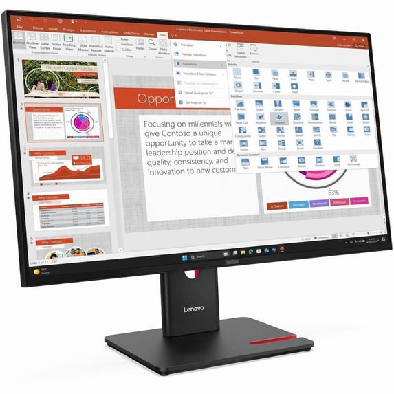 Lenovo ThinkVision T27-40 27" Class Full HD LED Monitor, 16:9, Eclipse Black