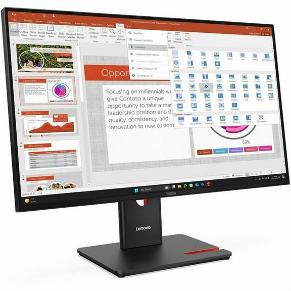 Lenovo ThinkVision T27-40 27" Class Full HD LED Monitor, 16:9, Eclipse Black