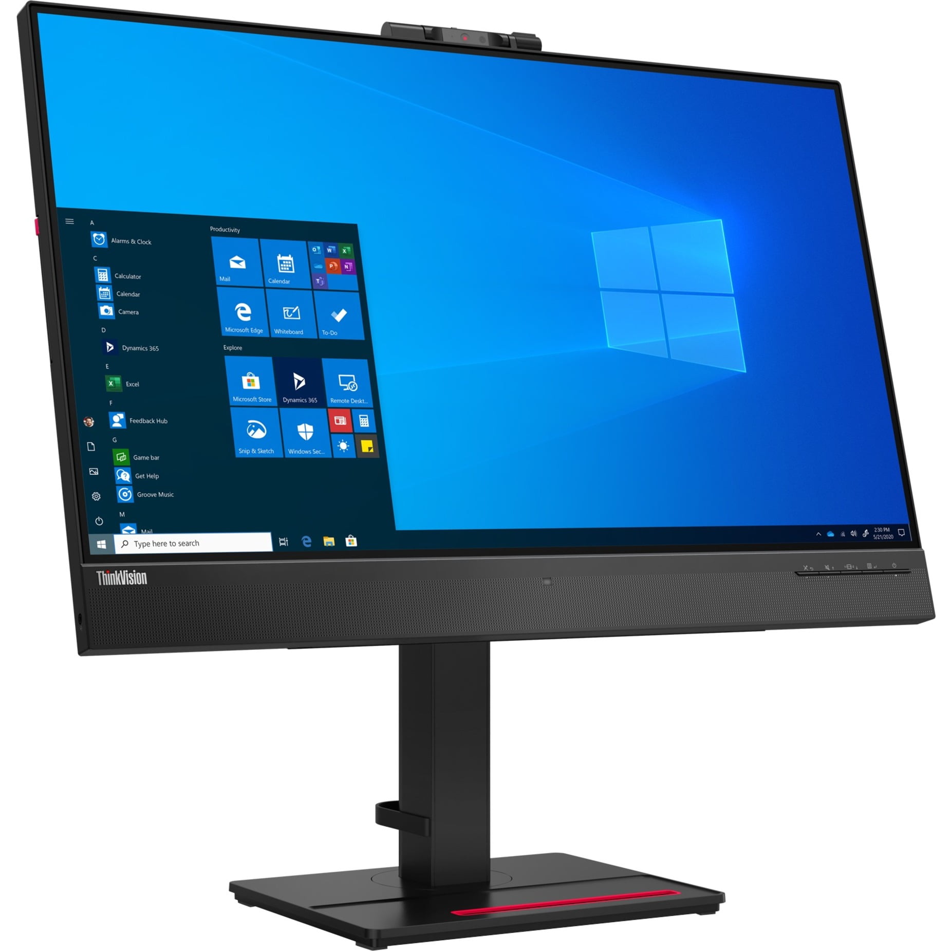 Lenovo ThinkVision T27hv-20 27" 2560 x 1440 2K IPS HDMI DisplayPort USB-C Built-In Speakers/Mic Webcam Tilt Swivel Pivot Height Adjust VESA VoIP Monitor