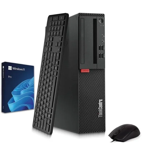 Restored Lenovo Thinkcentre Desktop, Intel Core i5-7500T Up to 4.30GHz Turbo, 8GB DDR4 RAM, 256GB SSD, Wi-Fi, Windows 11 Pro, Wireless Keyboard & Mouse, Desktop Computer