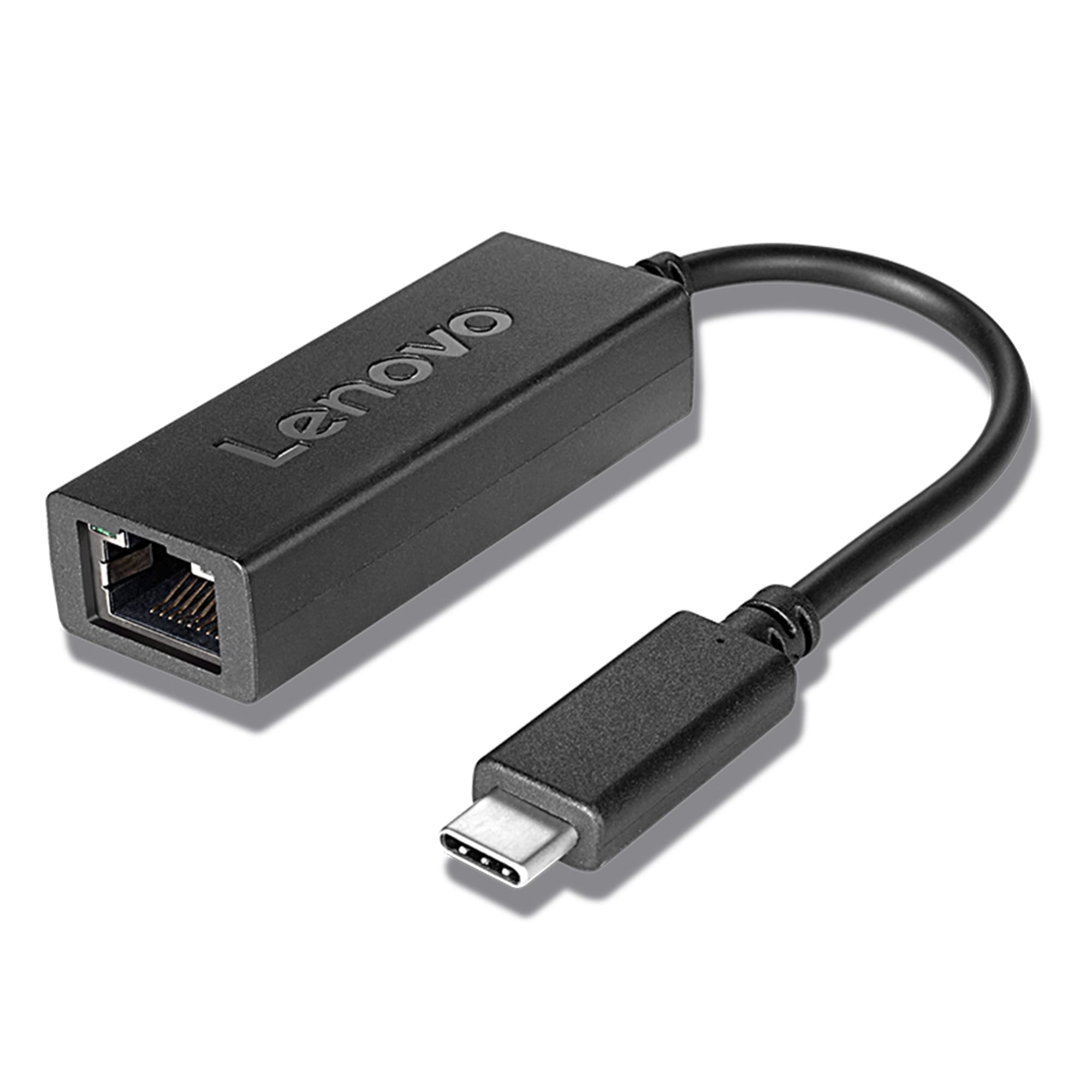 Lenovo USB-C to Ethernet Adapter - RJ-45/USB for Notebook - First End: 1 x RJ-45 Network - Female - Second End: 1 x USB C - Male - 100 Mbit/s - Black - Walmart.com