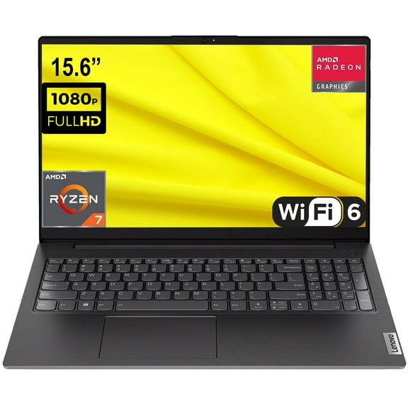 Lenovo V15 15.6" FHD Business Student Laptop, AMD Ryzen 7 7730U, AMD Radeon Graphics, 16GB RAM, 1TB SSD, NumPad, Wi-Fi 6, Webcam, RJ-45, Windows 11 Pro, Black