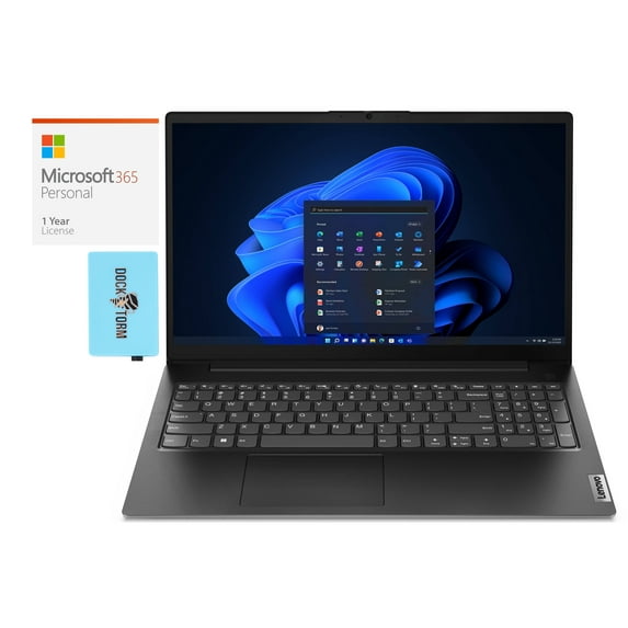 Lenovo V15 G4 Home/Business Laptop (AMD Ryzen 5 5500U 6-Core, 15.6in 60 Hz Full HD (1920x1080), AMD Radeon, 12GB RAM, Win 10 Pro) with Microsoft 365 Personal , Dockztorm Hub