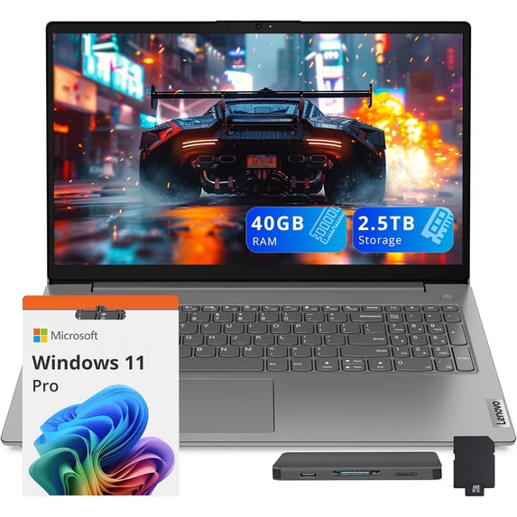 Lenovo V15 G4 IRU 15.6" FHD Business Laptop, Intel Core i7-13620H, Intel UHD Graphics, 40GB RAM, 2.5TB Storage(2TB SSD+512GB Docking Station Set), Wi-Fi 6, Windows 11 Pro, Gray