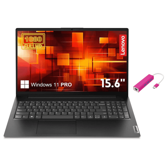 Lenovo V15 Gen 2 15.6" FHD Portable Everyday Laptop, Intel Dual Core Processor (Beat i3-1005G1), 32GB RAM, 2TB SSD, HDMI, Wi-Fi, Webcam, Windows 11 Pro, Black