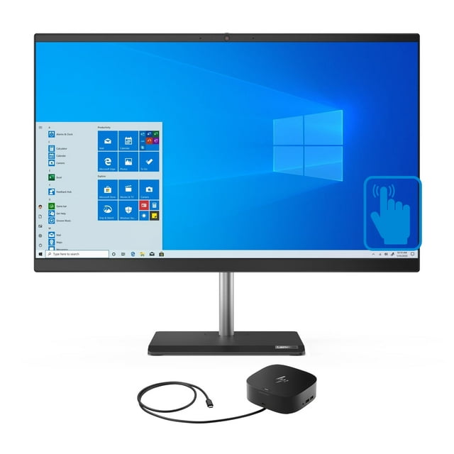 Lenovo V50A-24IMB Business All-in-One (Intel i3-10100T 4-Core, 23.8in 60 Hz Touch Full HD (1920x1080), Intel UHD 630, 32GB RAM, Win 10 Pro) with G2 Universal Dock