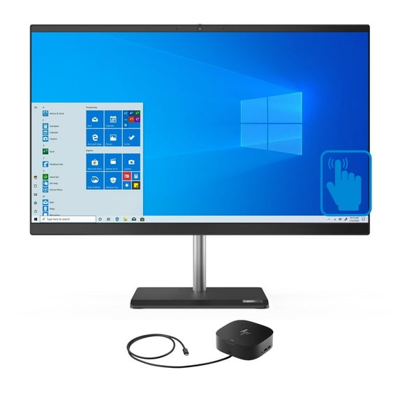 Lenovo V50A-24IMB Business All-in-One (Intel i5-10400T 6-Core, 23.8in 60 Hz Touch Full HD (1920x1080), Intel UHD 630, 32GB RAM, Win 11 Pro) with G2 Universal Dock