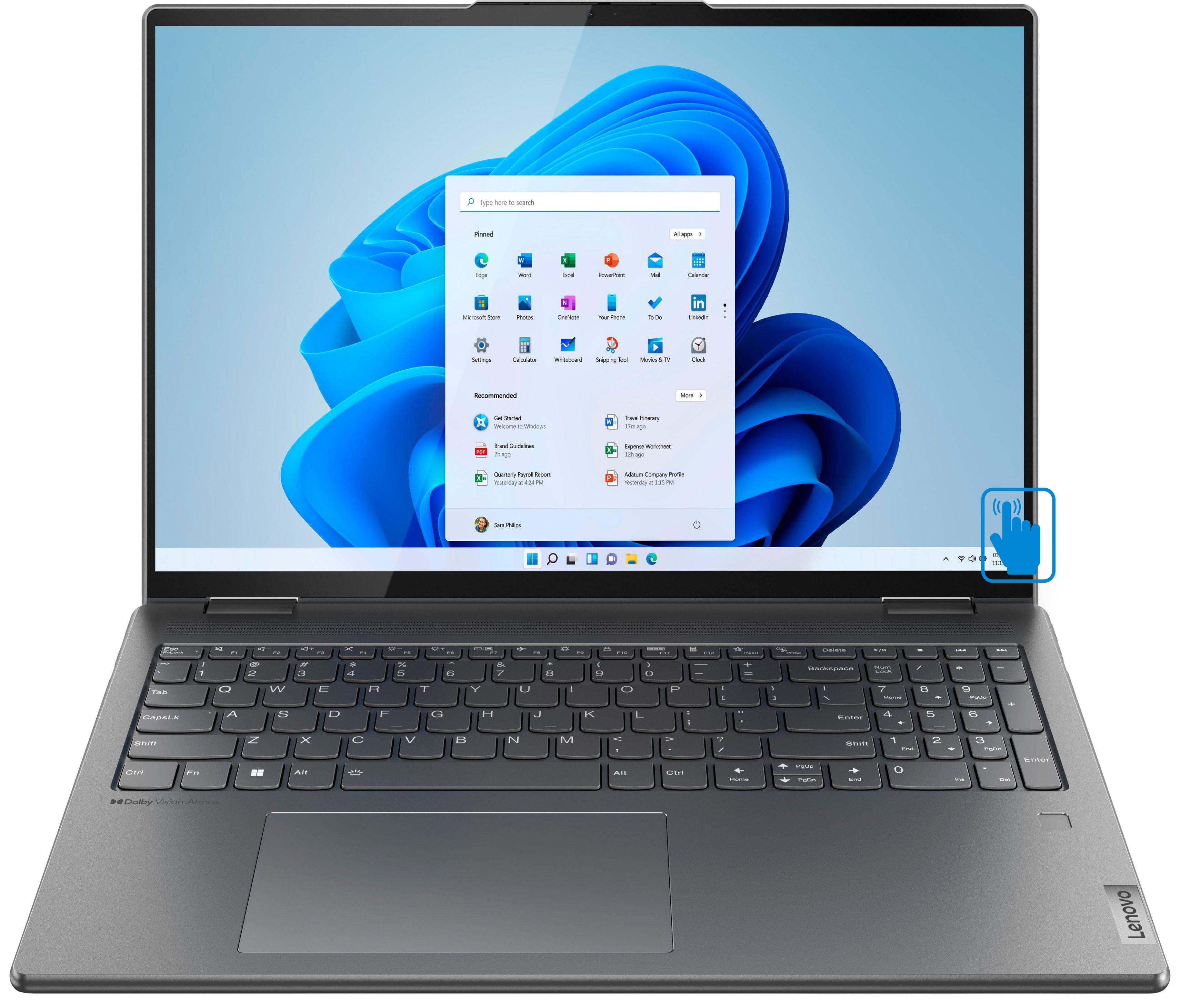 Lenovo Yoga 7 16.0in Touchscreen WQXGA IPS 2-in-1 Laptop (Intel i5-1240P 12-Core, Intel Iris Xe, 8GB LPDDR5 4800MHz, 256GB SSD, Backlit KYB, Fingerprint, WiFi 6E, BT 5.2, Win11Home)
