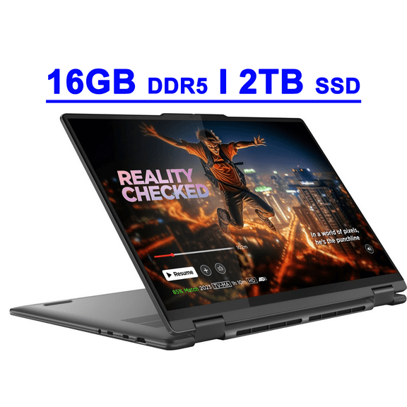 Lenovo Yoga 7 16 Premium 2-in-1 AI PC Laptop 16" WUXGA IPS Touch (Glossy) Intel 12-core Ultra 7 155U Processor 16GB DDR5 2TB SSD Backlit Fingerprint Thunderbolt4 Win11 Grey