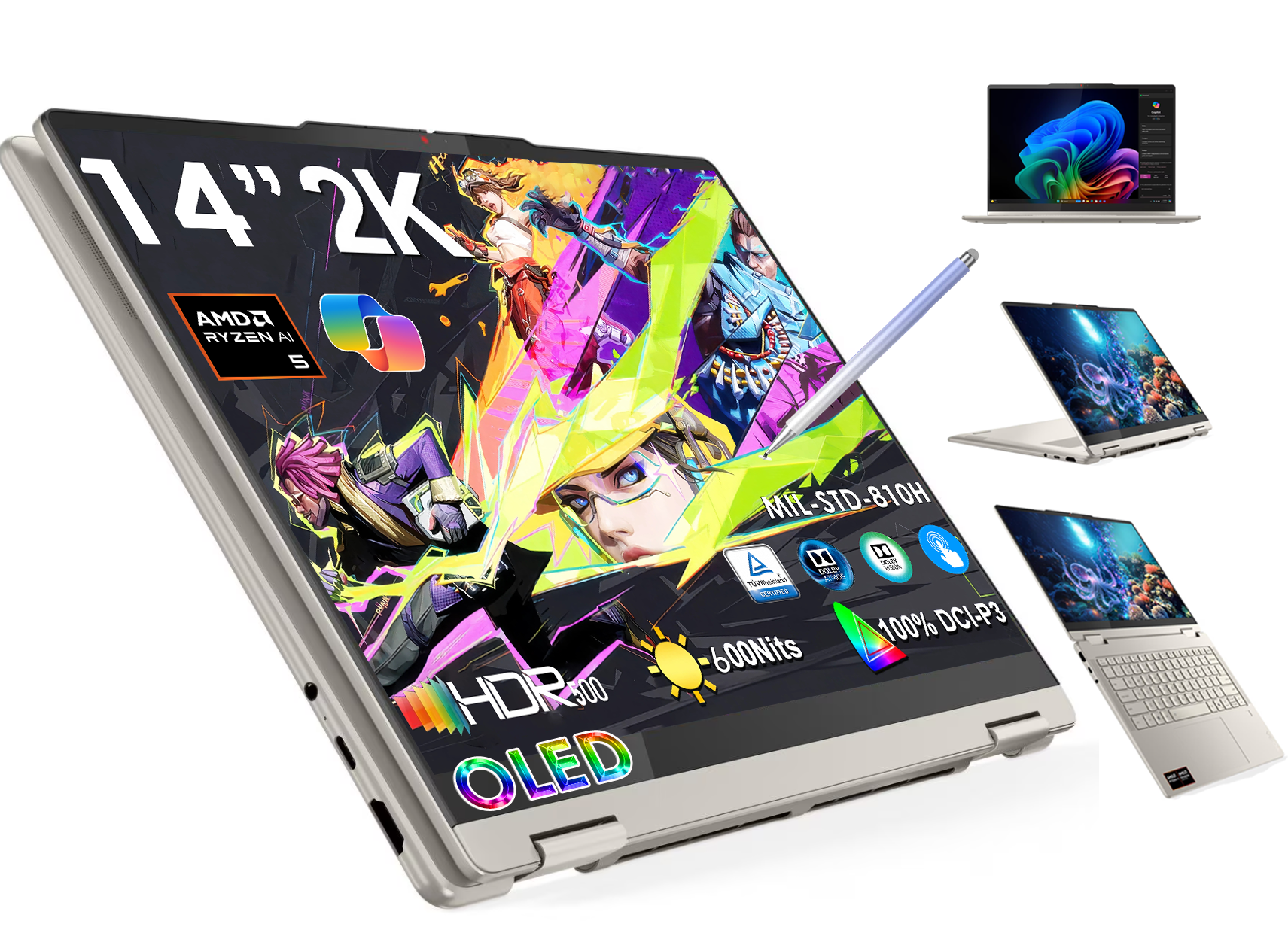 Lenovo Yoga 7 2-in-1 Copilot+ AI PC Laptop | 14