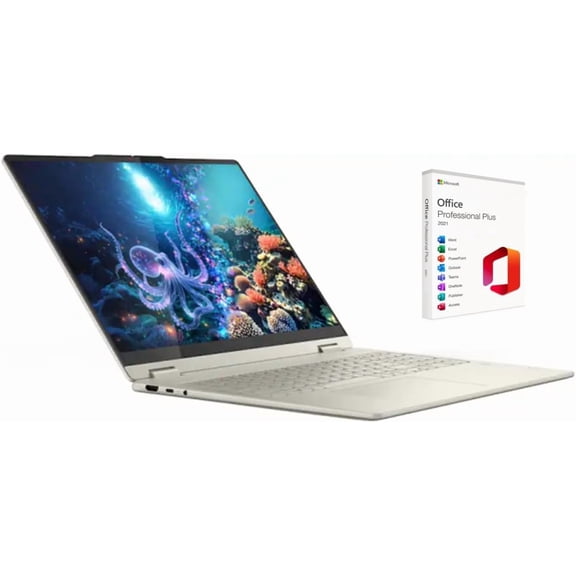 Lenovo Yoga 7 2-in-1 Copilot+ PC 16" Full HD LCD Touchscreen Laptop|AMD Ryzen AI 7 350|AMD Radeon Graphics|Fingerprint|Backlit| 16GB RAM DDR5 | 1024GB SSD | Windows 11 Pro | Bundle with Office 2021